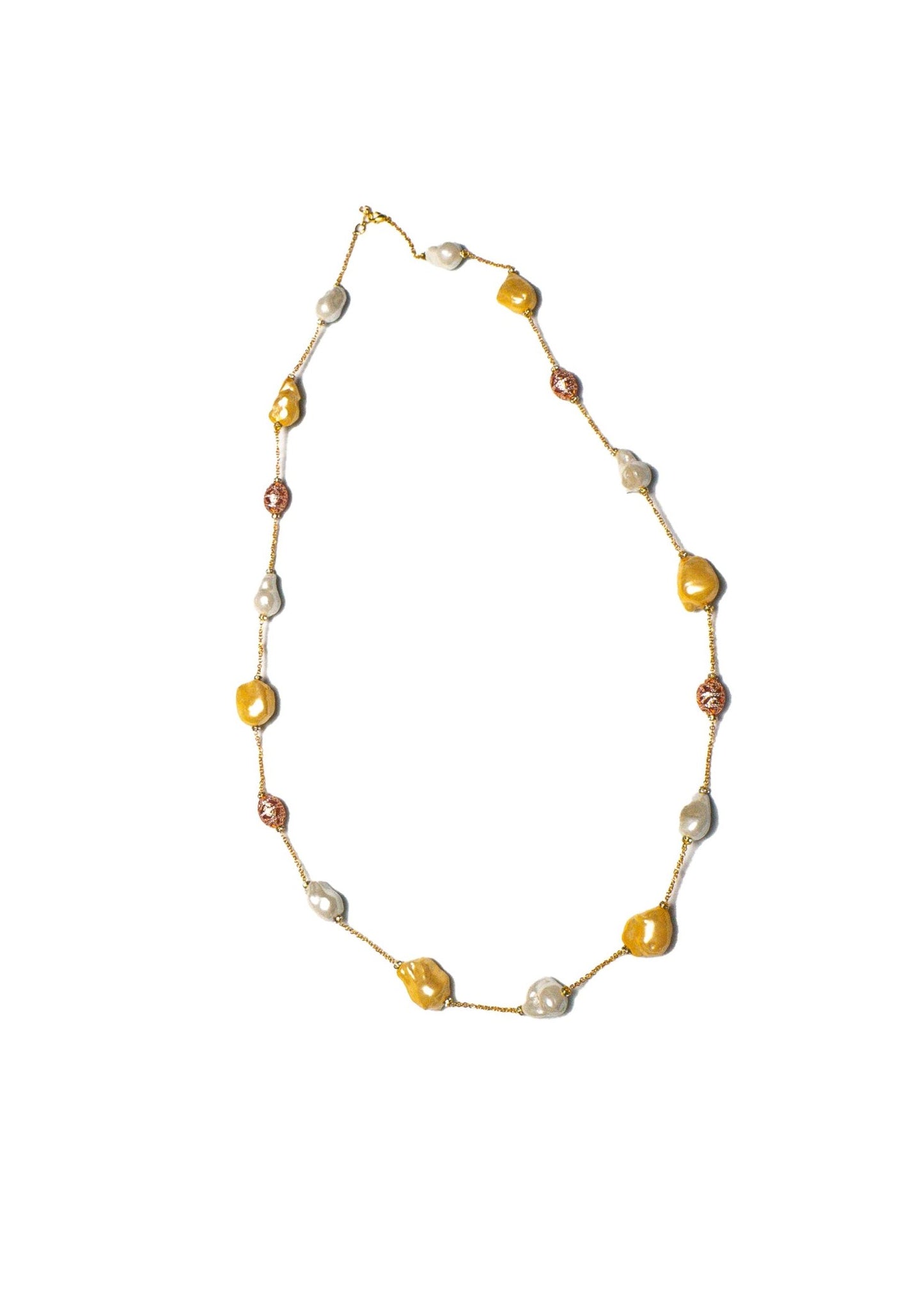 White and Yellow Baroque Mala - LABELRM