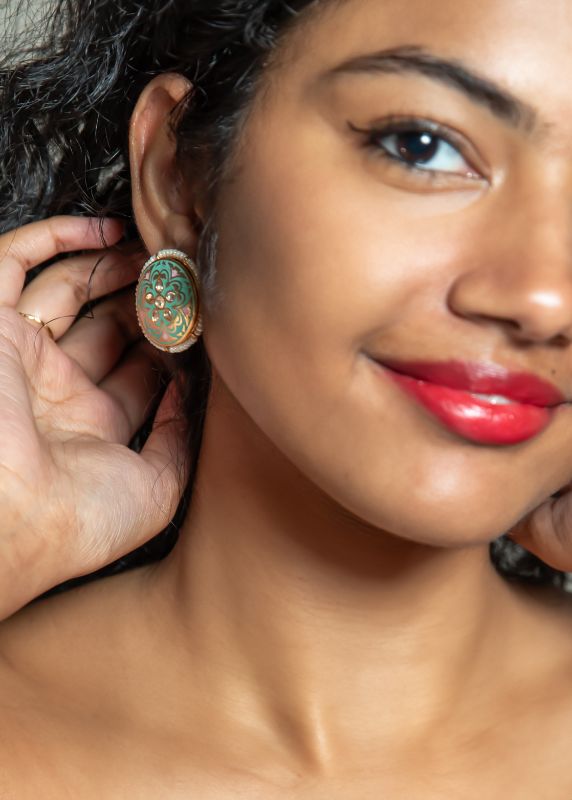 Round Meenakari Earrings