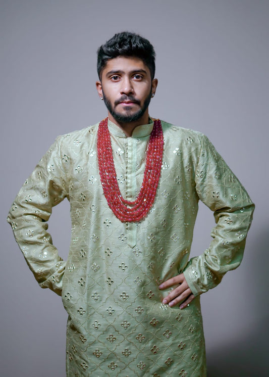 Red Crystal Beads Men Necklace - LABELRM