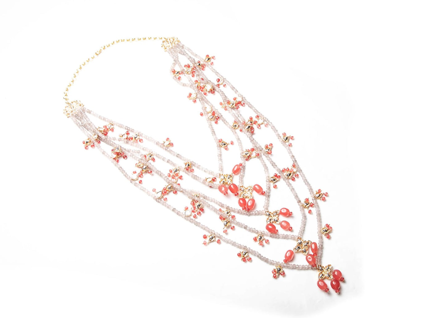 Baby Pink Beads Five line Mala - LABELRM