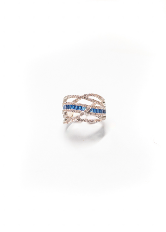 Aveline Twist Ring - Sapphire Stone