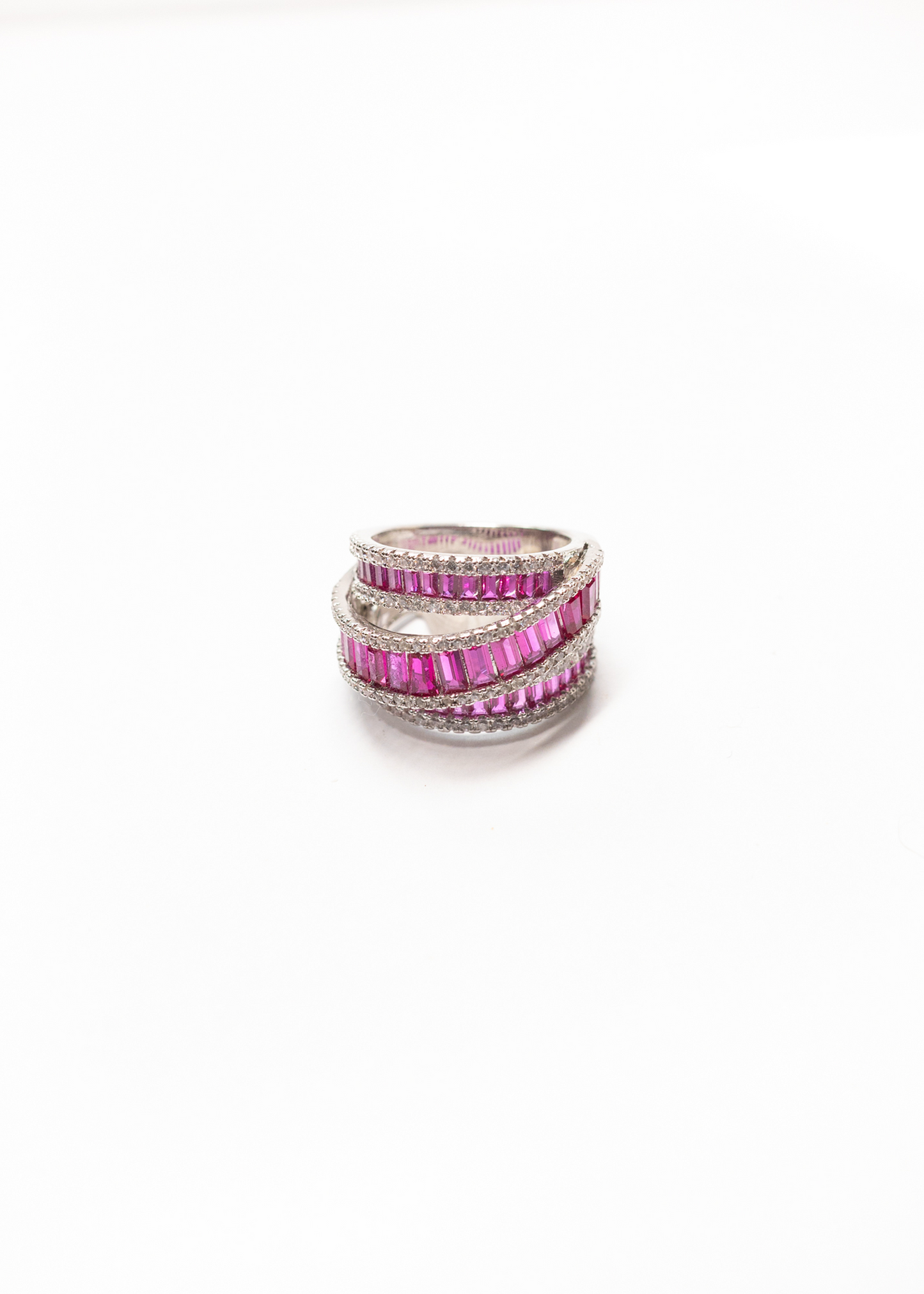 Aveline Accent Ring - Pink Stone