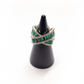 Aveline Cross Ring - Emerald Studded Stones