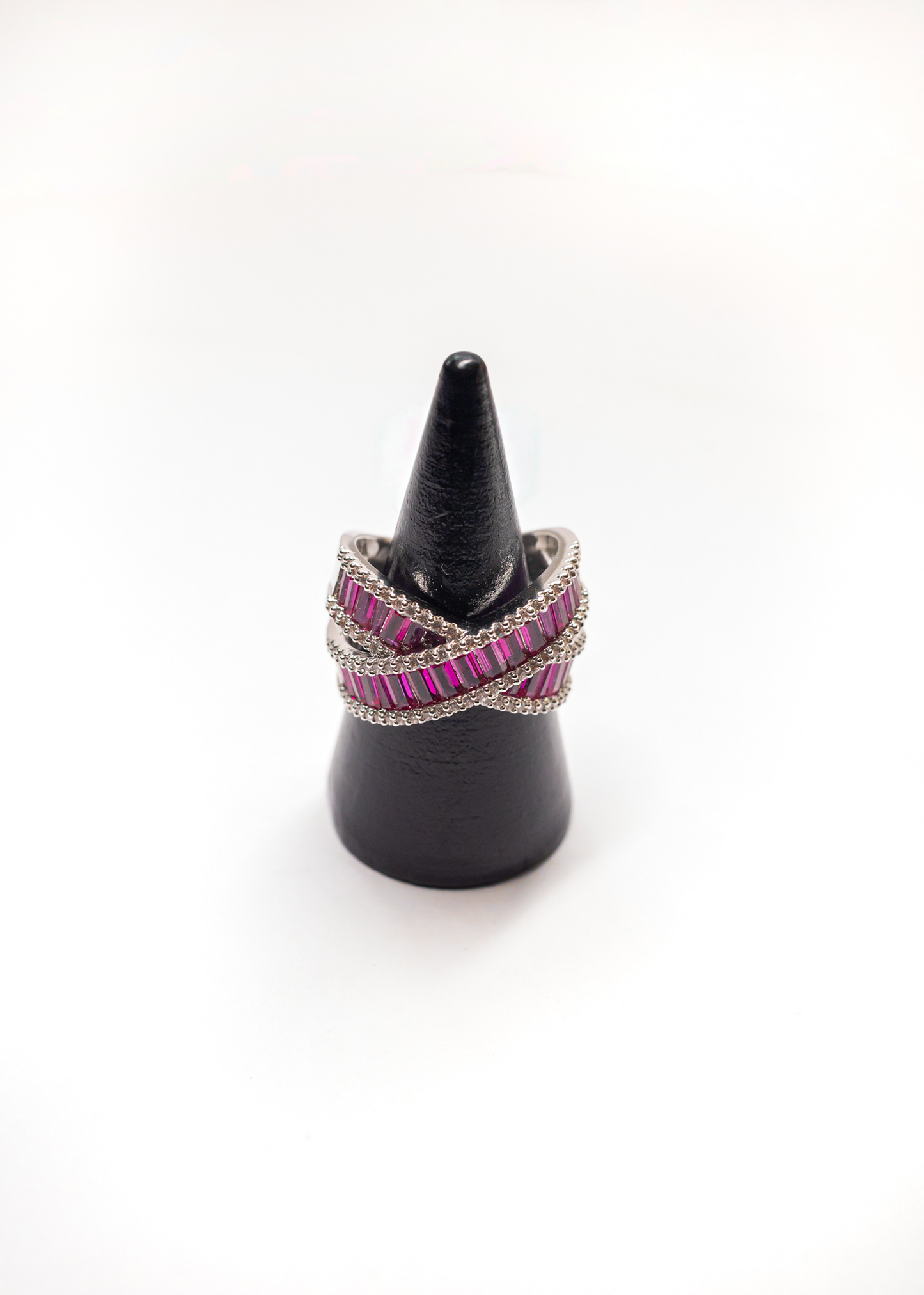 Aveline Cross Ring - Ruby Studded Stones