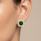 Emerald Green Cushion Statement Studs