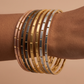 Tri-Tone Modern Line Bangle Stack