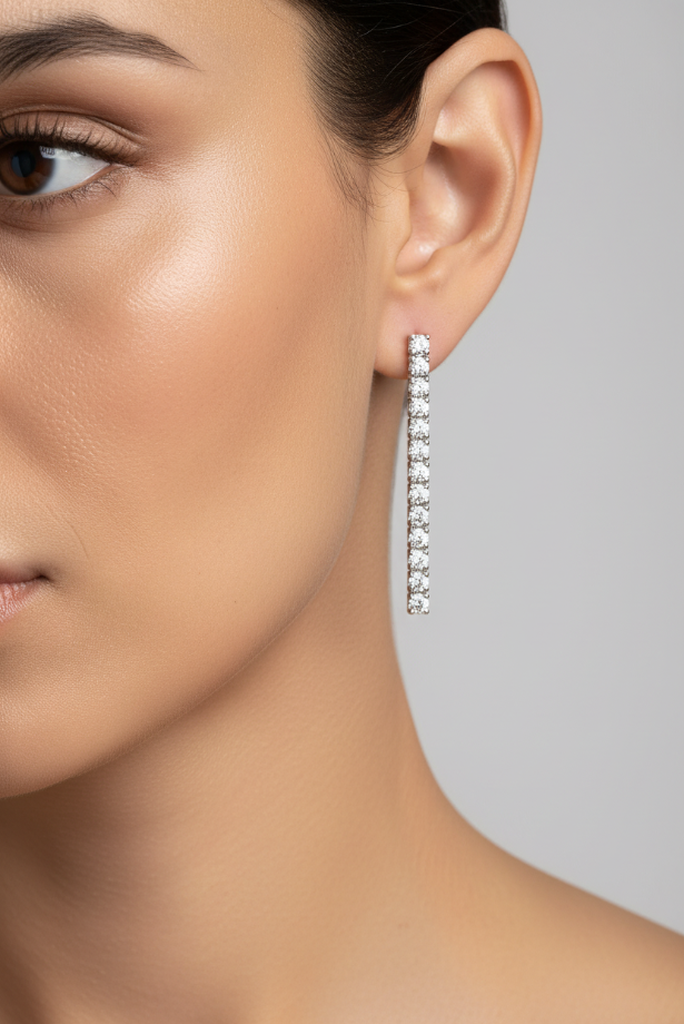 Petite Silver Tennis Necklace & Earring Set