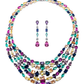 Multicolour Cascade Statement Necklace Set