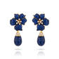 Midnight Blue Bloom Drop Earrings