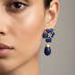 Midnight Blue Bloom Drop Earrings