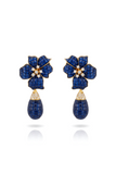 Midnight Blue Bloom Drop Earrings