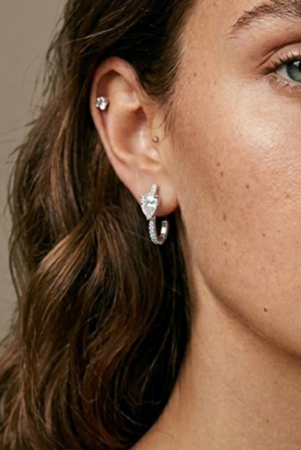 Pear Drop Huggie Hoops