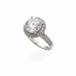 The Grand Halo — Round Brilliant Diamond Ring with Domed Pavé Shank