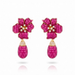 Fuchsia Bloom Drop Earrings