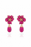 Fuchsia Bloom Drop Earrings