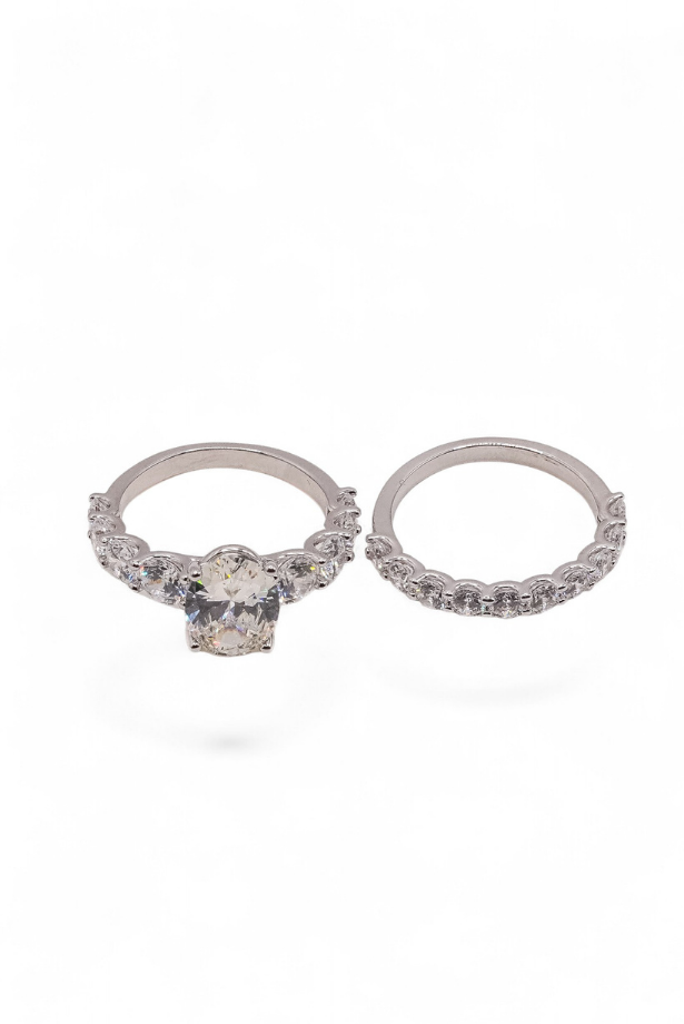 Two Stone Bypass Statement Ring