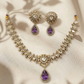 Amethyst Polki Necklace Set