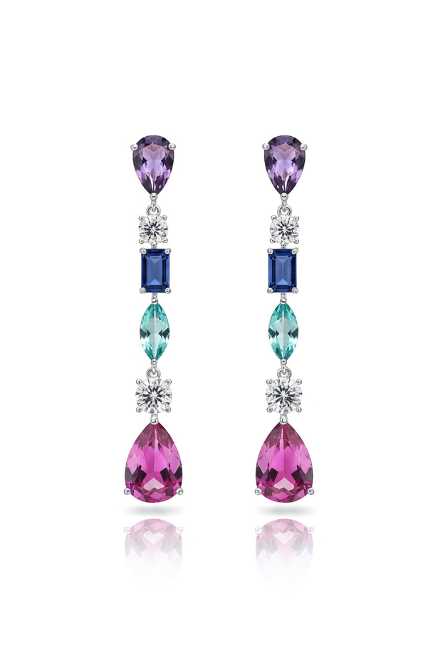 Multicolour Cascade Statement Earring