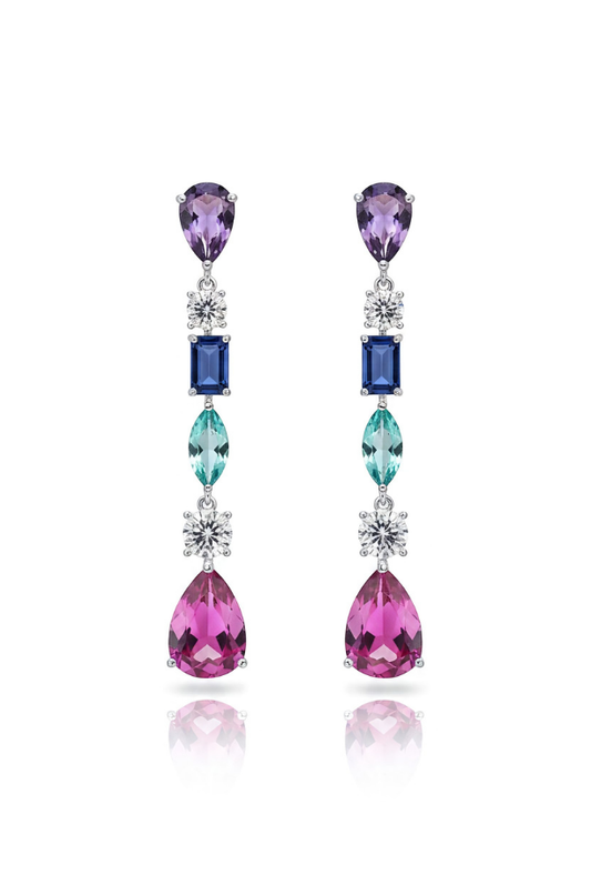 Multicolour Cascade Statement Earring
