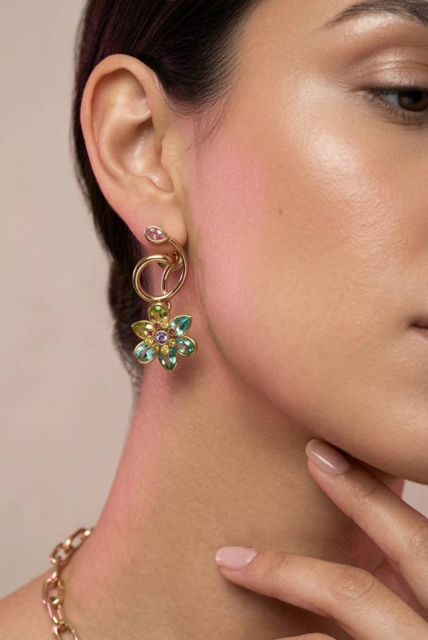 Floral Gardenia Multicolor Necklace Set