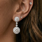 Double Halo Drop Earrings