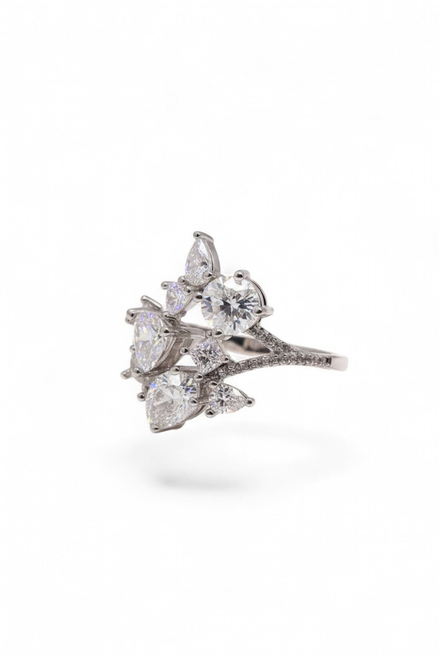 The Celestial Cluster — Multi-Cut Diamond Constellation Ring