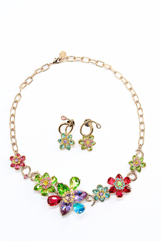 Floral Gardenia Multicolor Necklace Set
