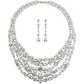 Diamond Cascade Statement Necklace Set