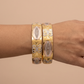 Tri-Tone Heritage Motif Bangle Pair