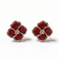 Velvet Ruby Flower Studs