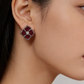 Velvet Ruby Flower Studs