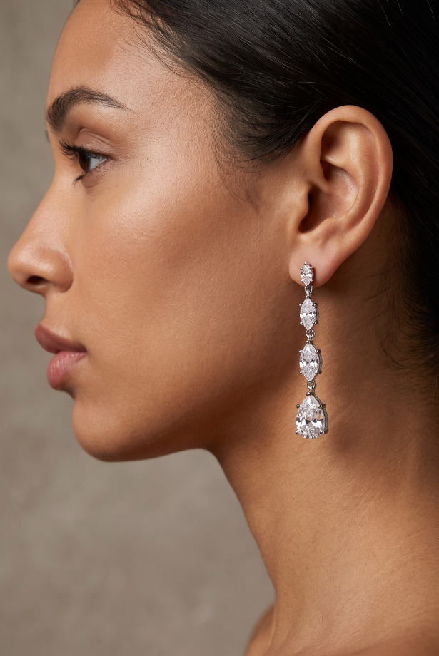 Amara Moissanite Drop Earrings