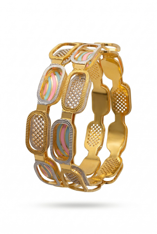 Pastel Prism Statement Bangle Pair