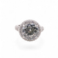 The Grand Halo — Round Brilliant Diamond Ring with Domed Pavé Shank