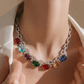 Multi Stone Cubic Necklace Set