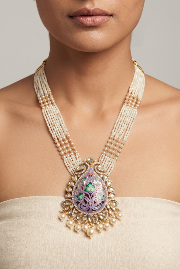 Amethyst Paisley Pearl Rani Haar Set