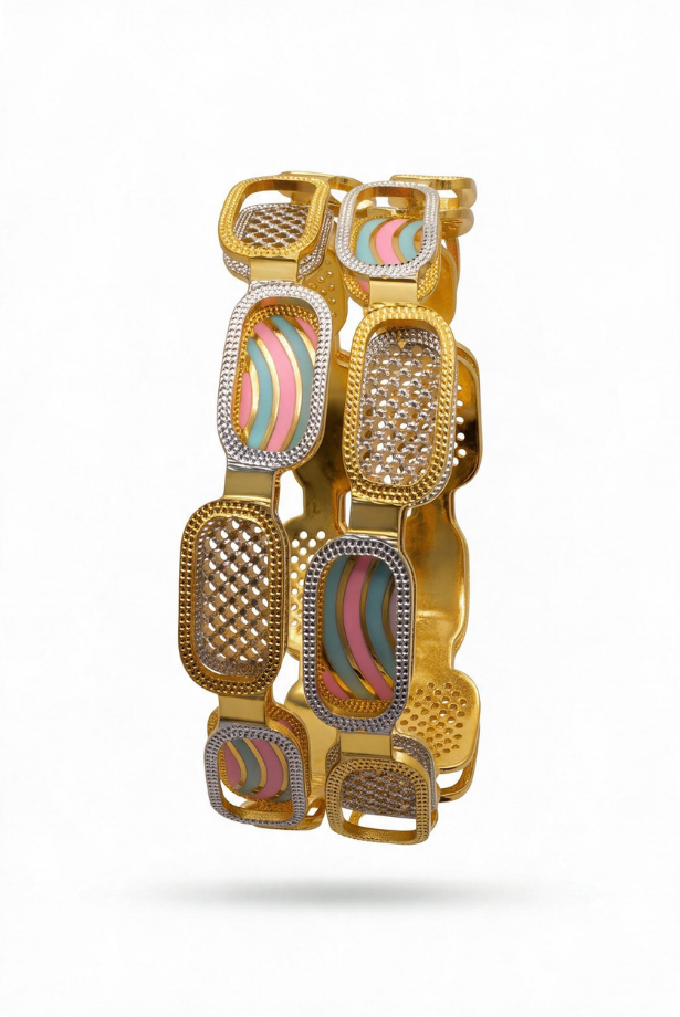 Pastel Prism Statement Bangle Pair
