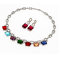 Multi Stone Cubic Necklace Set