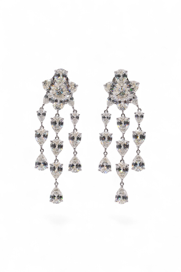 Cascade Fringe Chandelier Earrings
