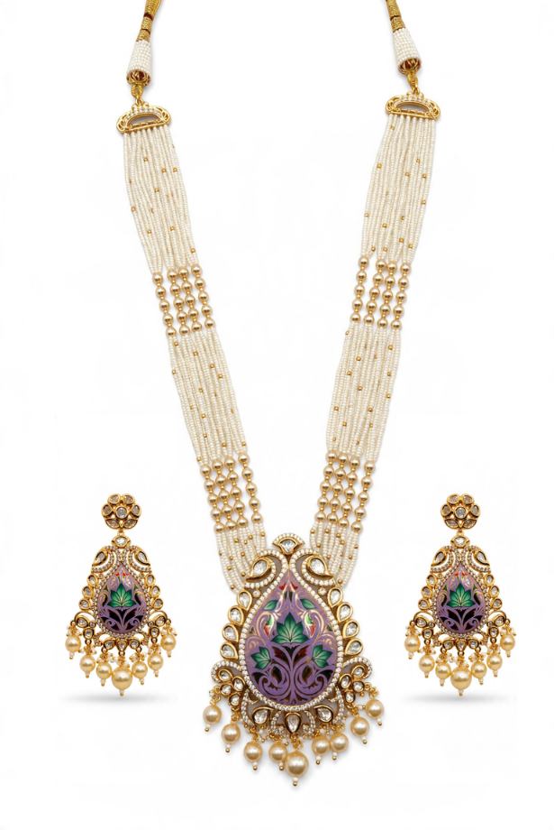 Amethyst Paisley Pearl Rani Haar Set