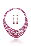 Ruby Cascade Statement Necklace Set