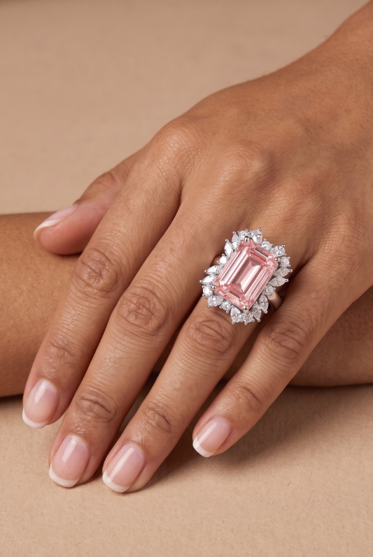 Imperial Blush Pink Doublet Statement Ring
