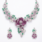 The Peony Bloom Rhodium-Tone Necklace Set