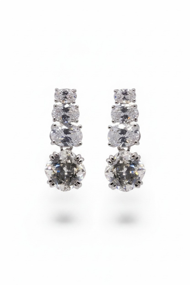 Graduated Diamond Drop Earrings