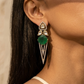 Emerald Geometric Drop Earrings
