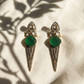 Emerald Geometric Drop Earrings