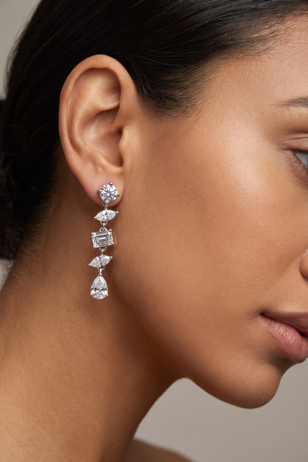 Arabella Moissanite Drop Earrings