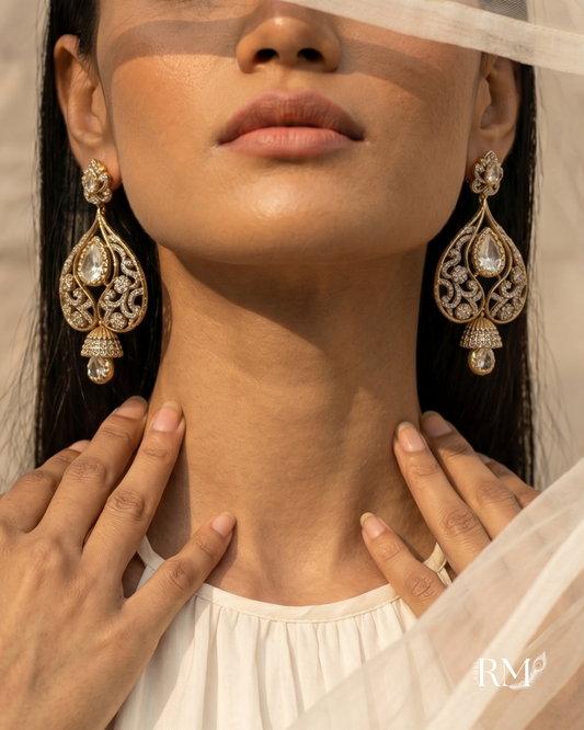 Antique Filigree Polki Earrings