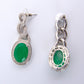 Emerald Green Oval Drop Earrings