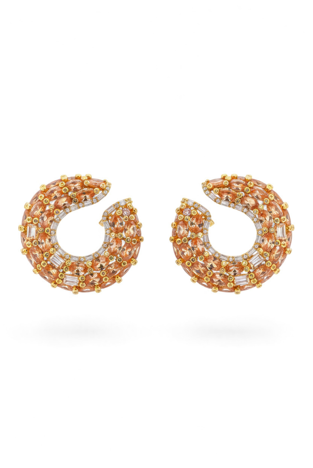 Citrine Sculpted Hoop Earrings